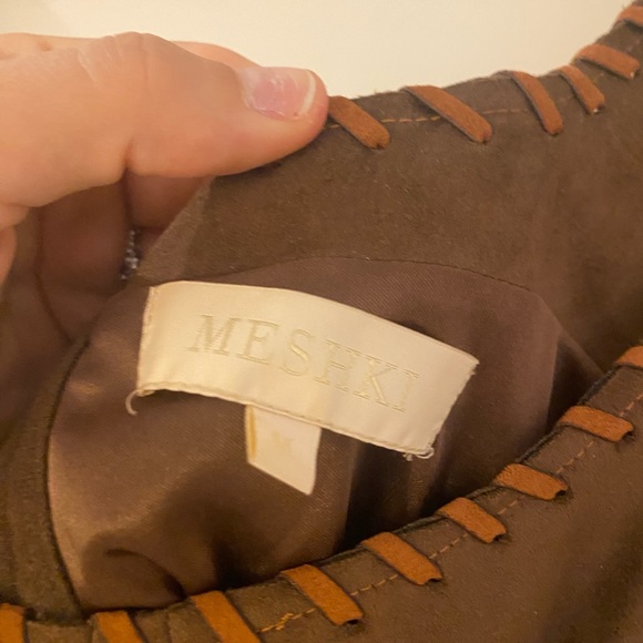 Meshki - Brown Faux Suede Corset - Picture 2 of 3